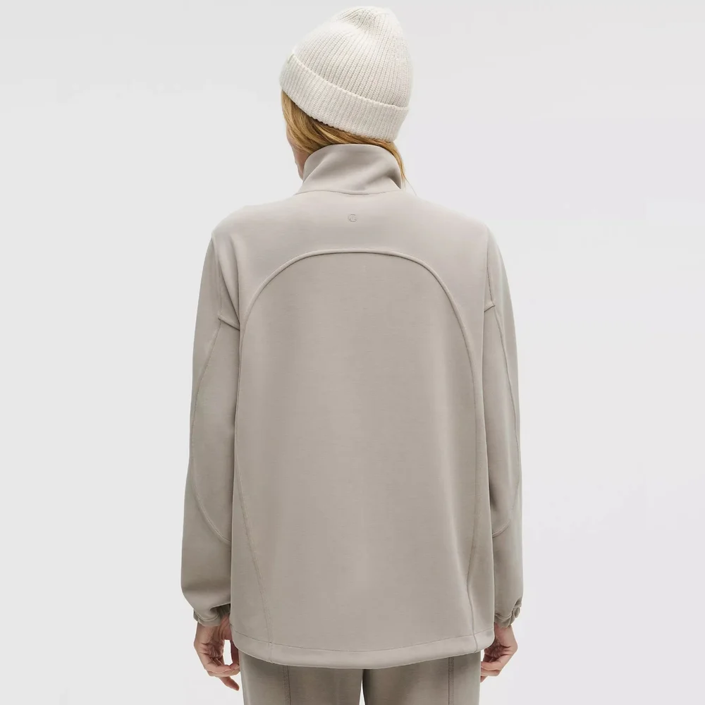 Lululemon Softstreme Half-Zip Long Warm Ash Grey Size Large - Picture 3 of 8